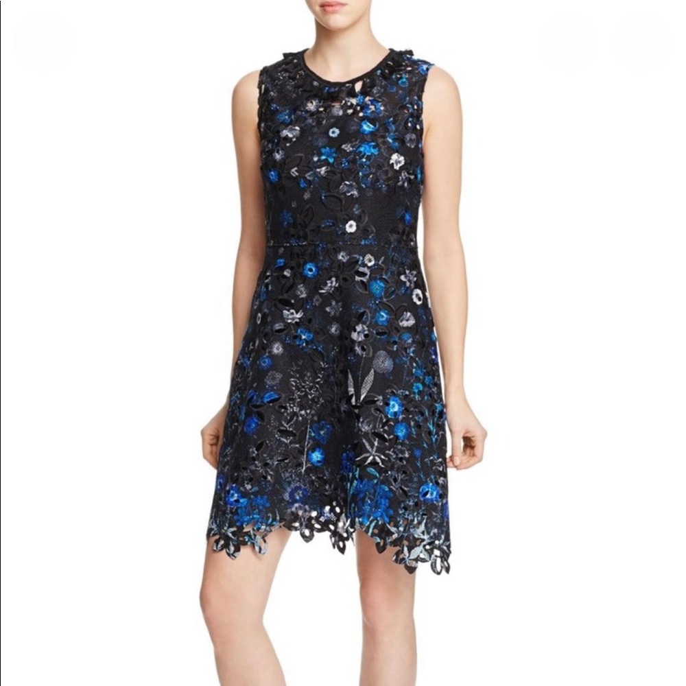 Elie Tahari Sleeveless Lace Floral Dress | Size 4